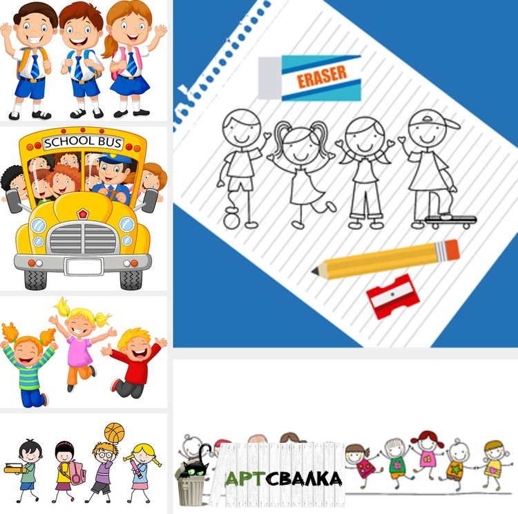 Школьники векторные фото | Schoolchildren vector photo